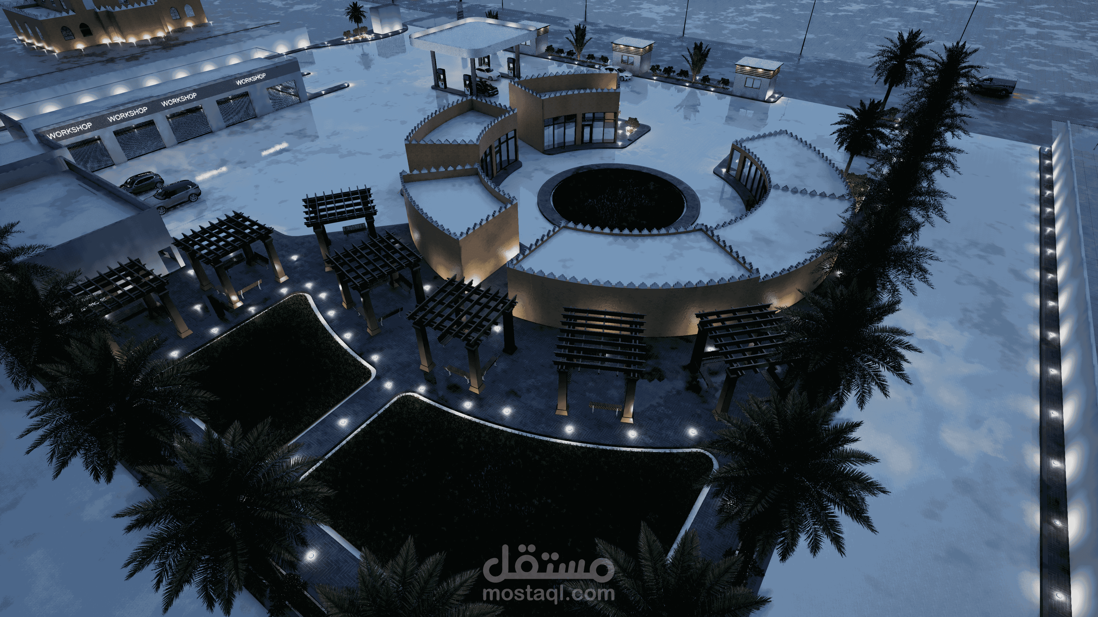 محطة وقود واستراحة- طريق الجموم