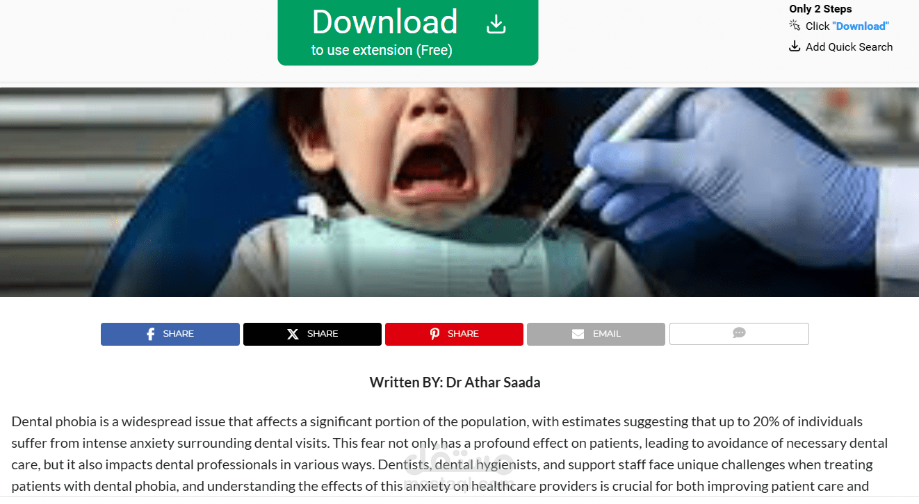 the impact of dental phobia on dentists; challenges and strategies for coping