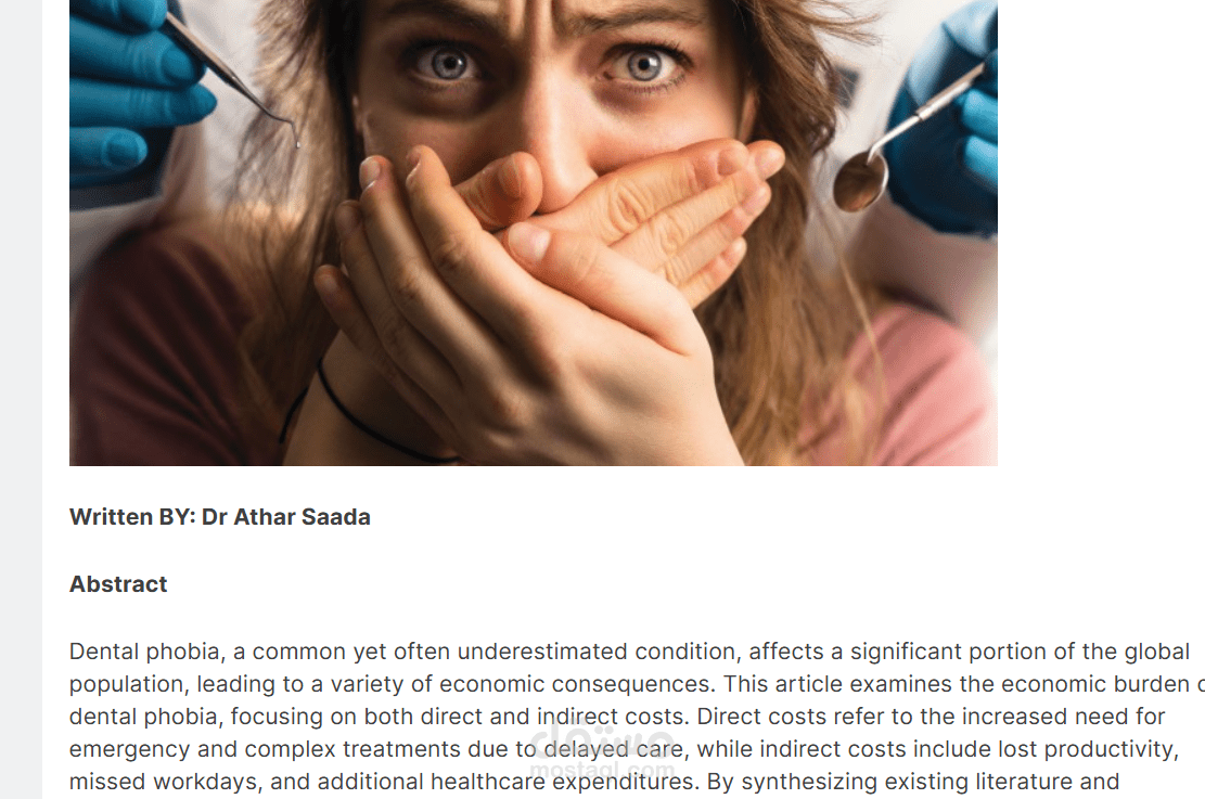 economic impact of dental phobia