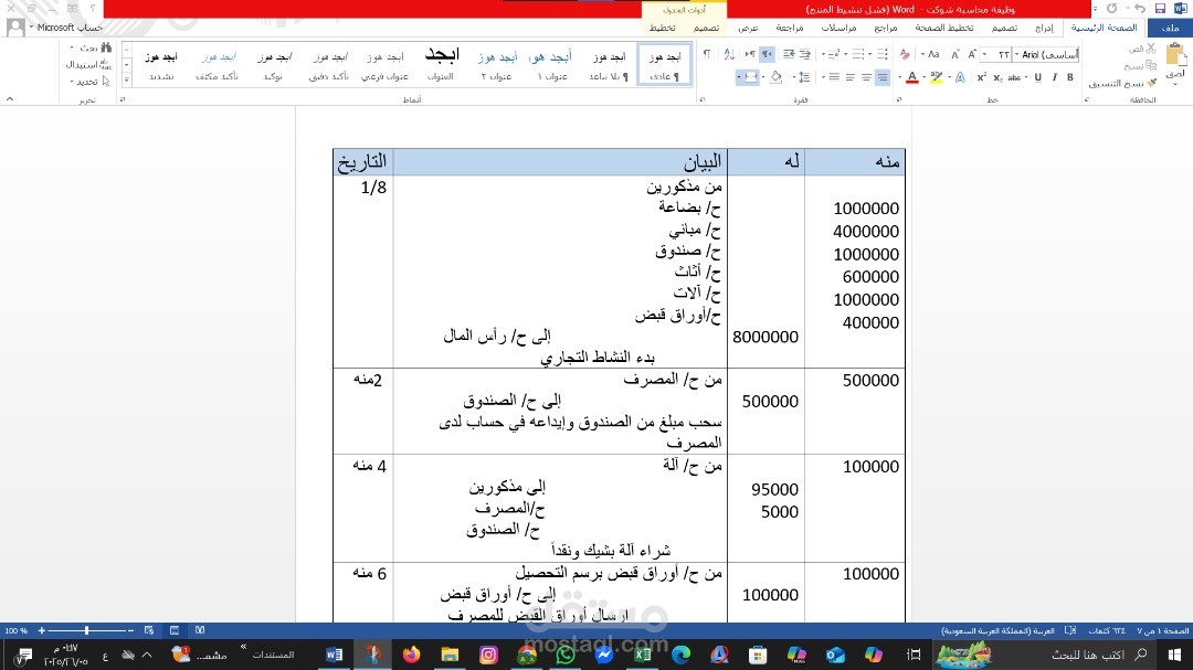 وظيفة محاسبة