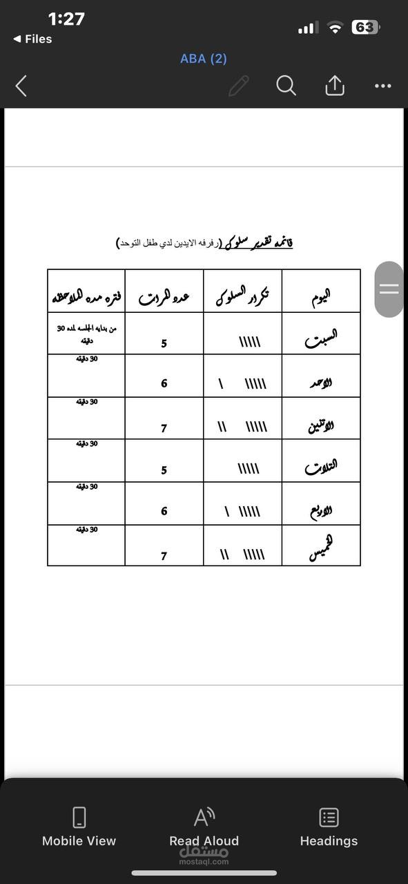 اعمال علي Microsoft word