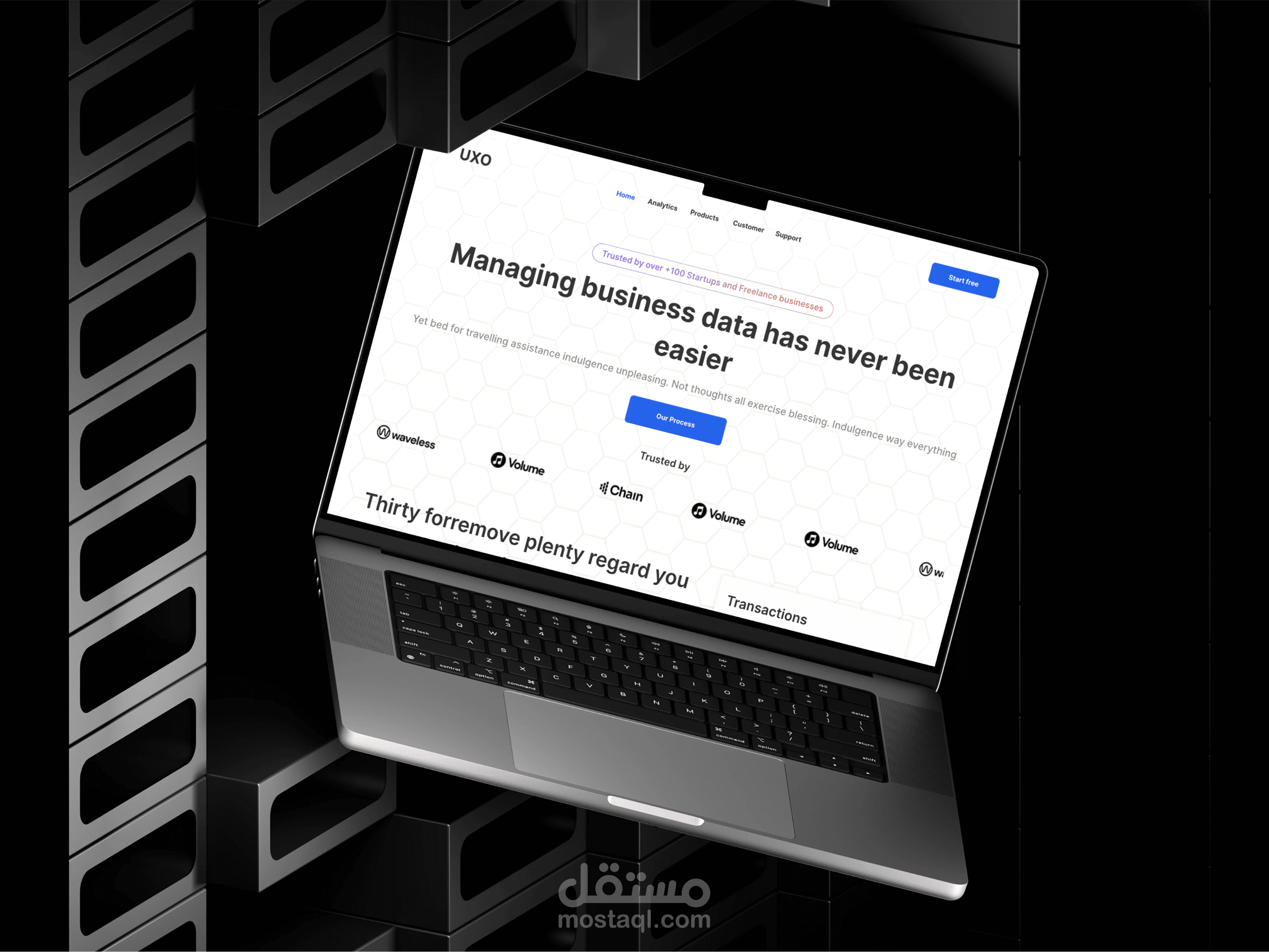 UXO - SaaS Business Data Landing Page