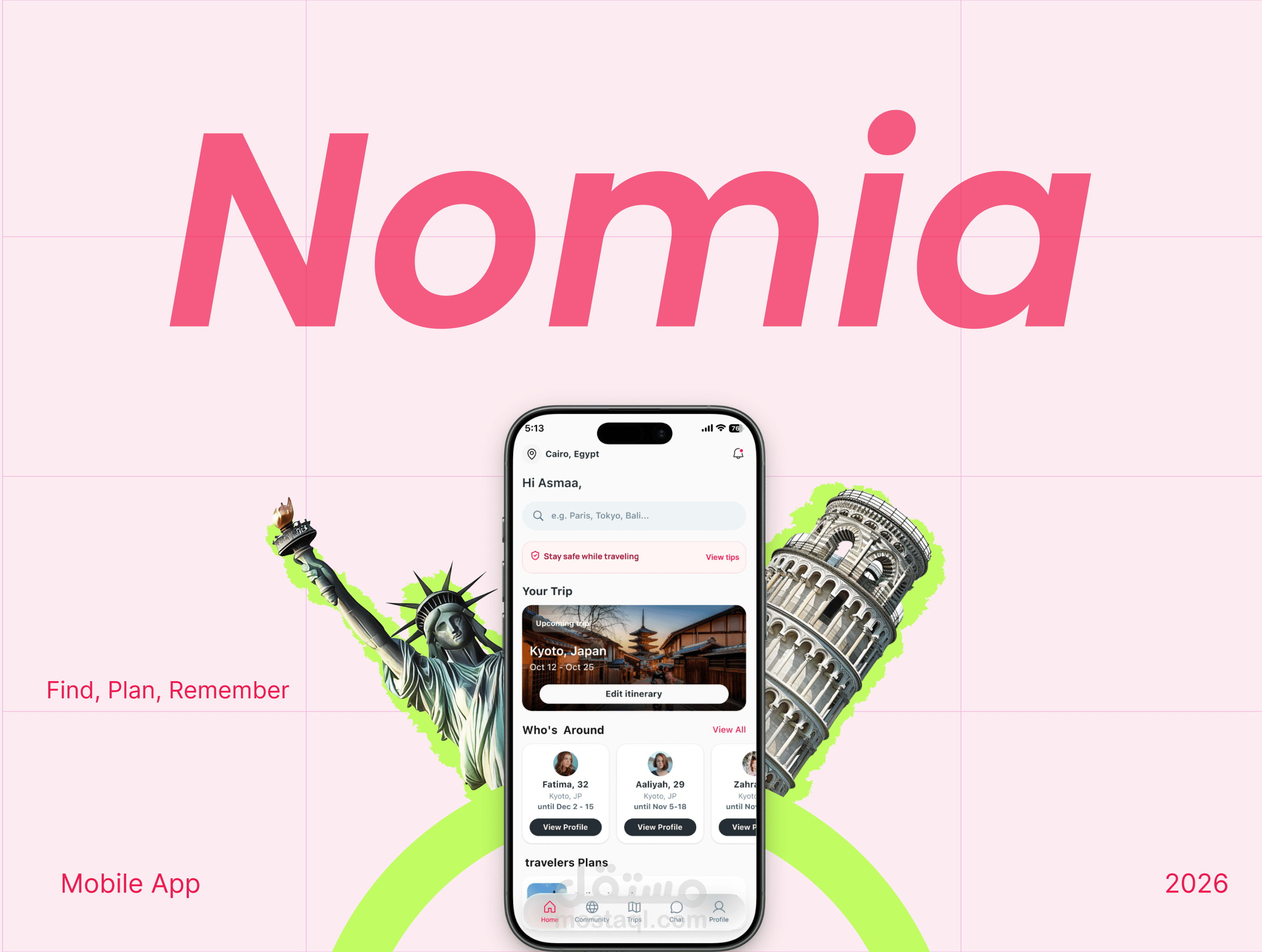 Nomia - solo female travel app