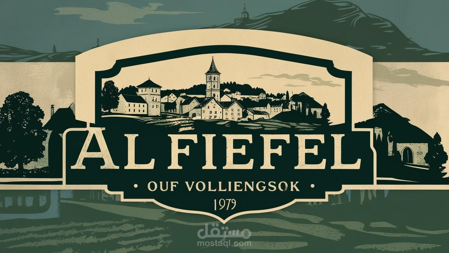 تصميم شعار يحمل طابع كلاسيكي وتاريخي فاخر