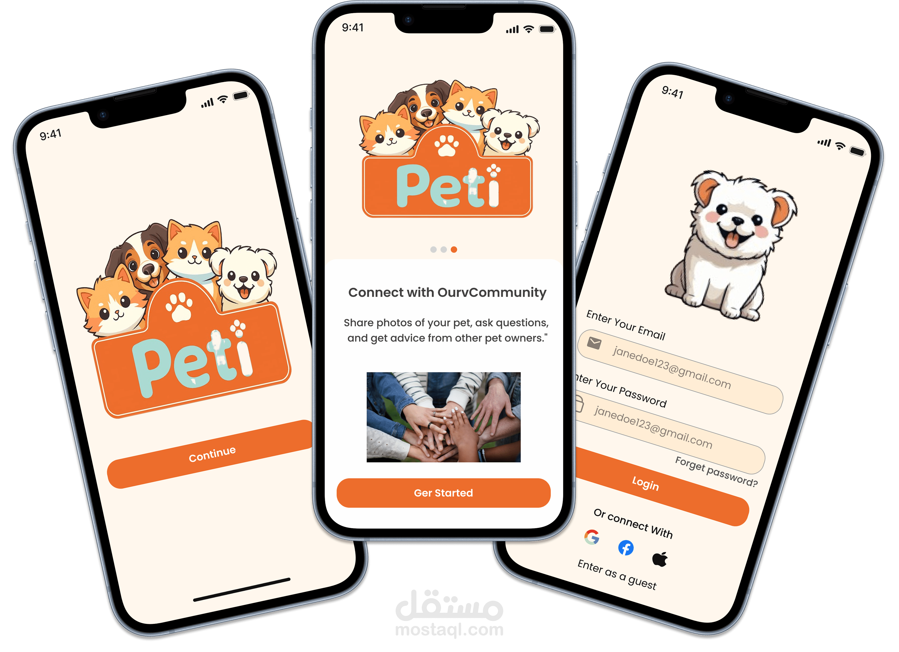 Peti – تطبيق شامل للعناية بالحيوانات الأليفة
