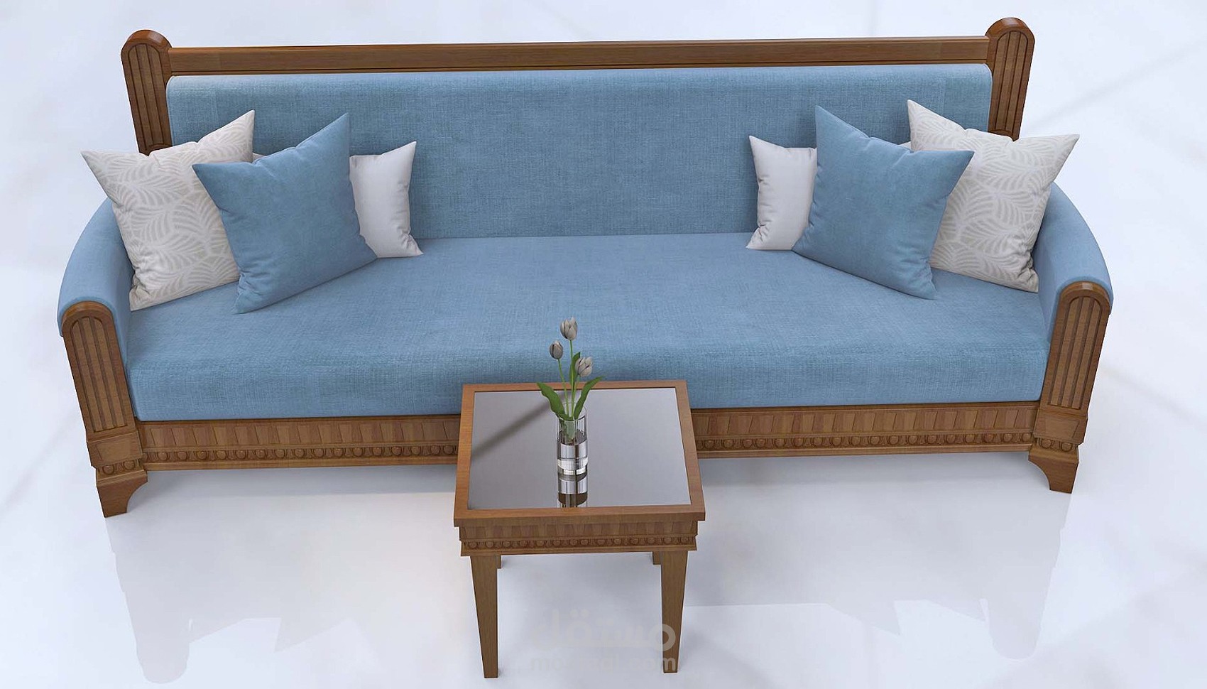 تصميم 3D موديل غنفة أو صوفا فاخرة خاص للديوانية