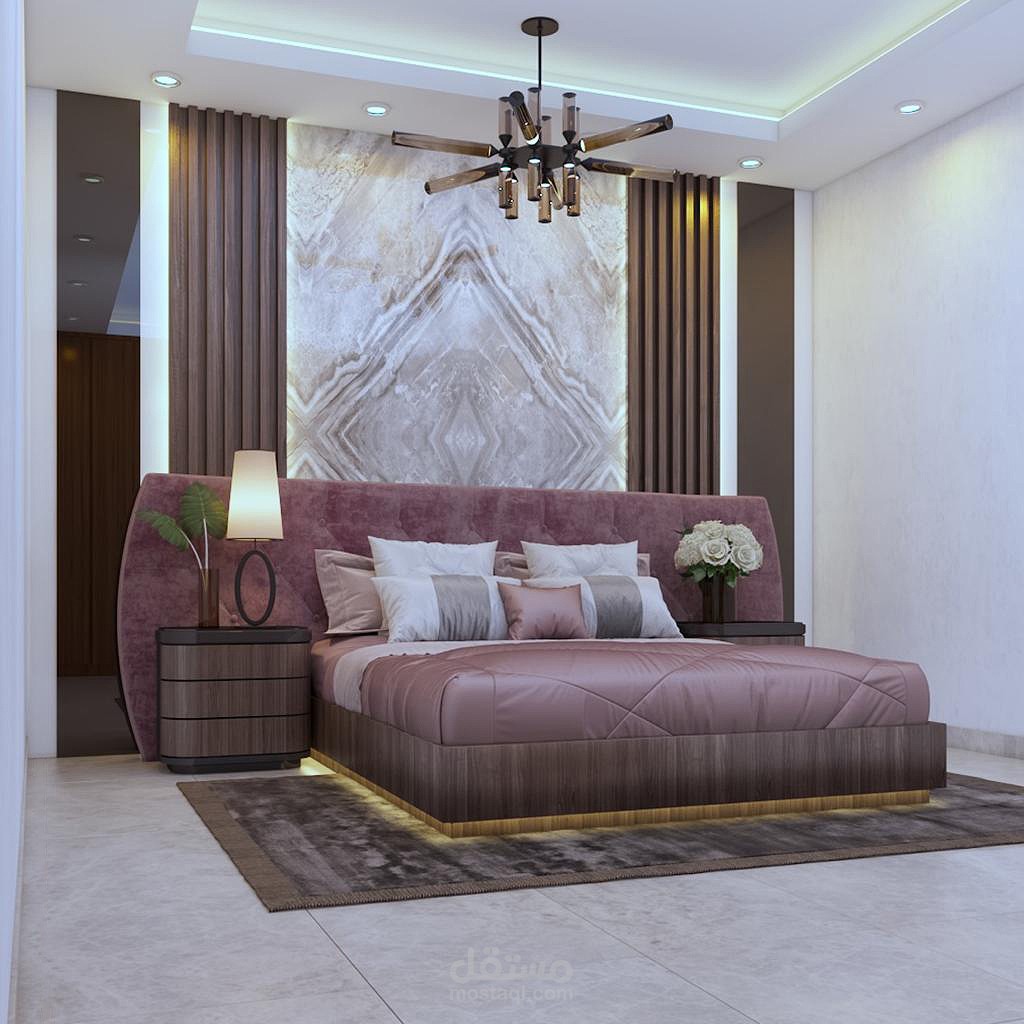 مجموعة تصاميم لغرف نوم مودرن باستخدام 3ds Max وإخراج V-Ray مع مخططات أوتـوكاد