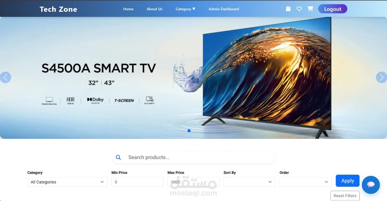 Tech Zone – منصة E-Commerce لبيع وعرض المنتجات الإلكترونية