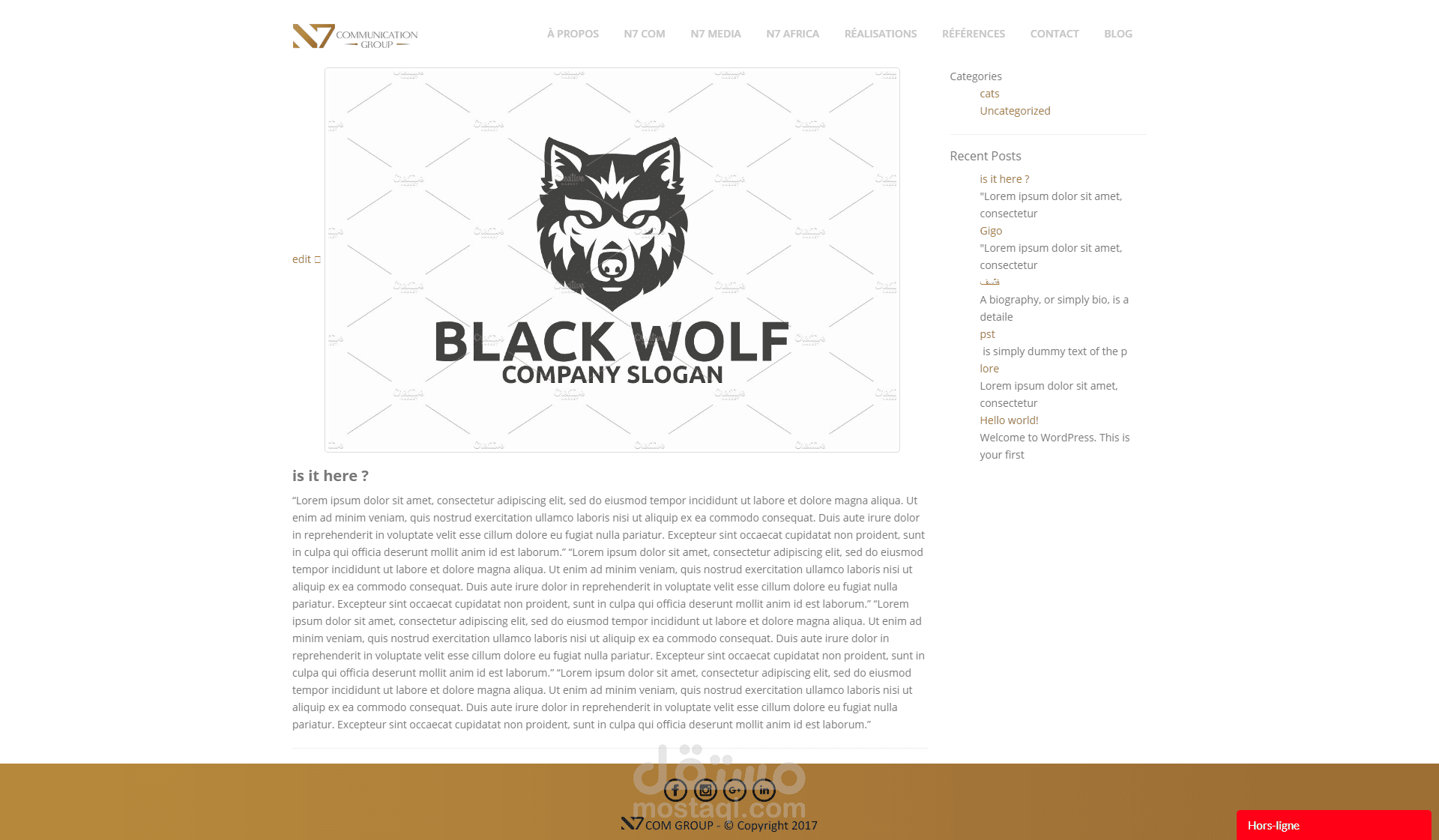 تصميم وتطوير موقع لشركة اعمال N7 Group