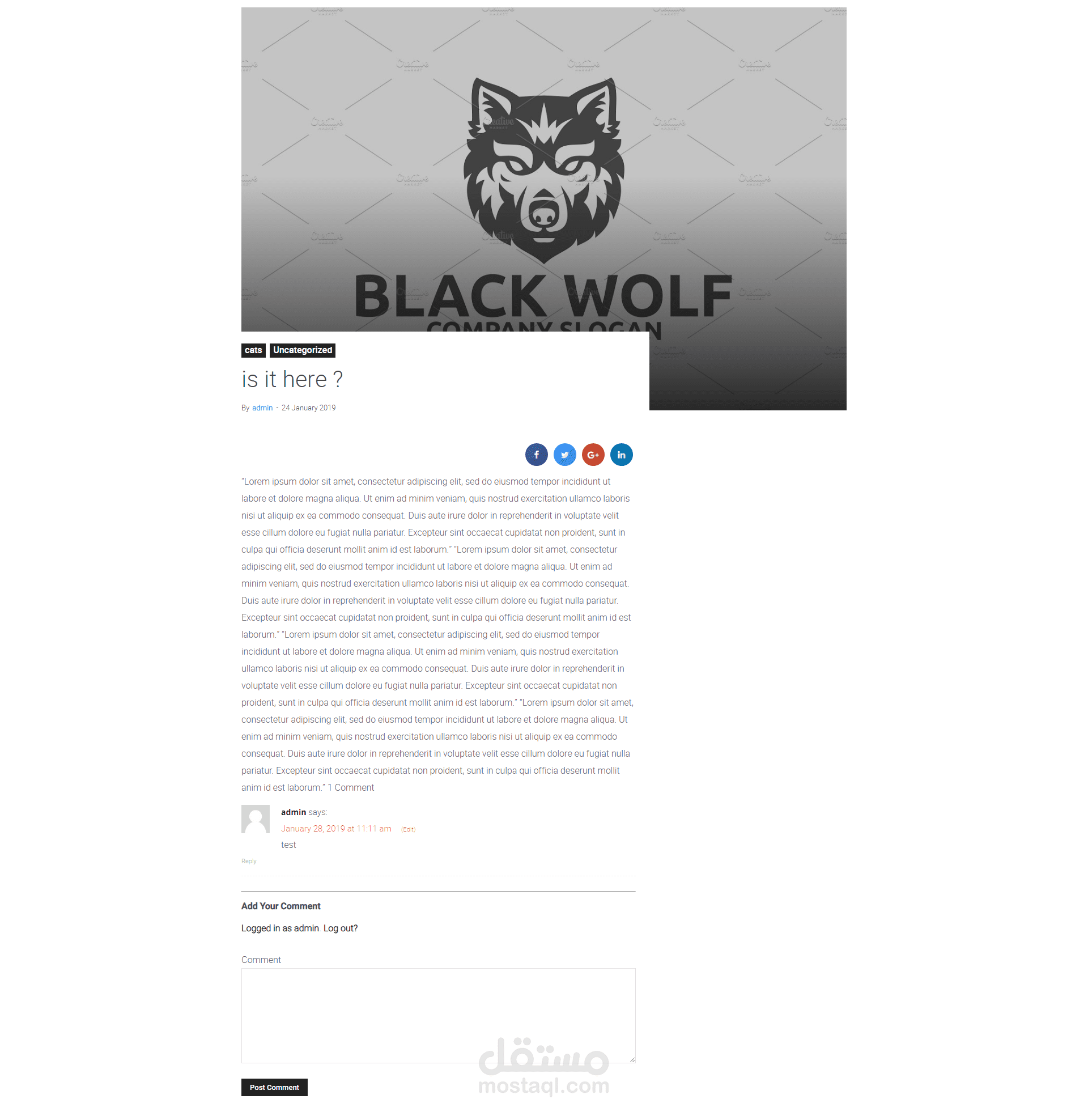 تصميم وتطوير Blog لشركة اعمال