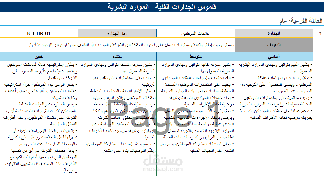 قاموس الجدارات
