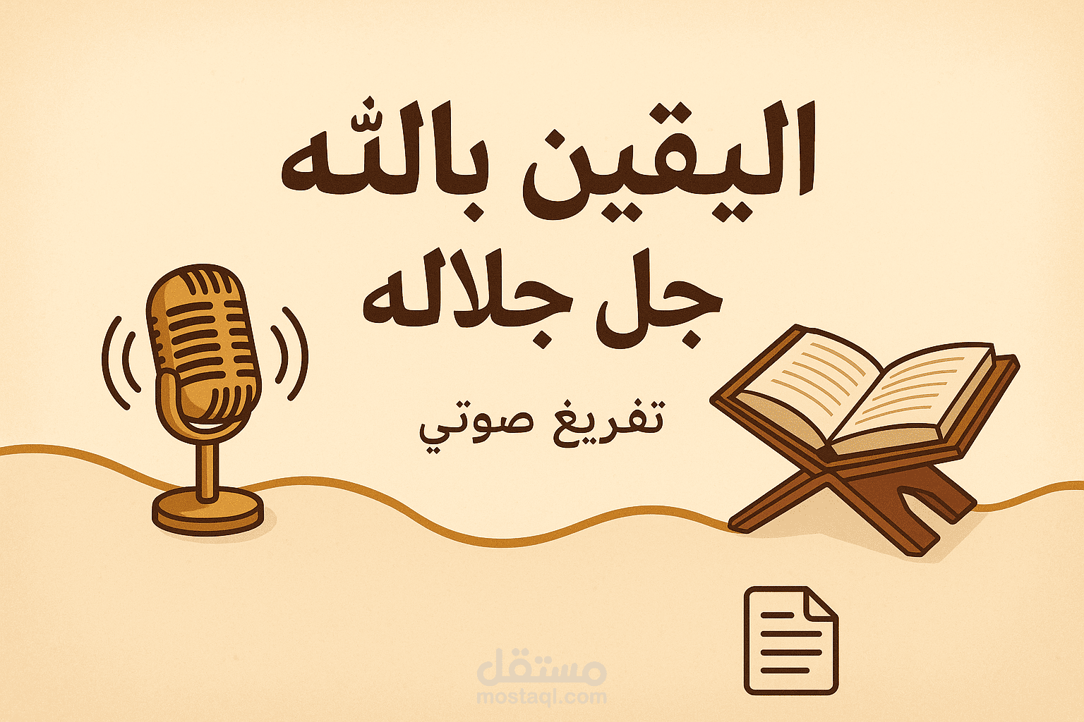 تفريغ صوتي دقيق لمحاضرة دينية بعنوان: "اليقين بالله جل جلاله" بأسلوب يحافظ على روح الخطاب