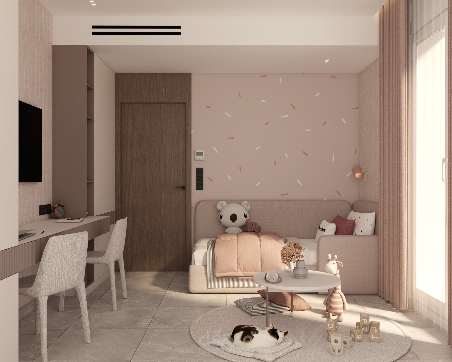 تصميم داخلي لوحدة سكنية – غرف نوم عائلية بتصميم عصري متكامل لأسرة واحدة