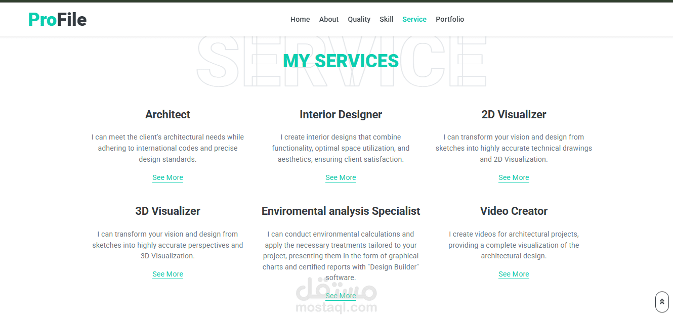 Architect portfolio demo website