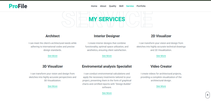 Architect portfolio demo website