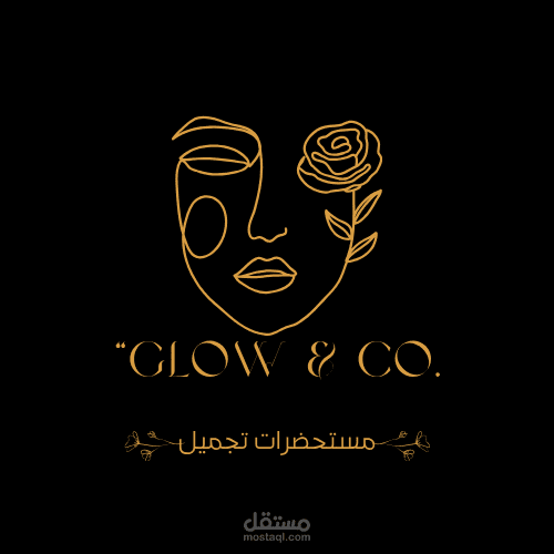 شعار فاخر باللونين الذهبي والأسود لمتجر مجوهرات