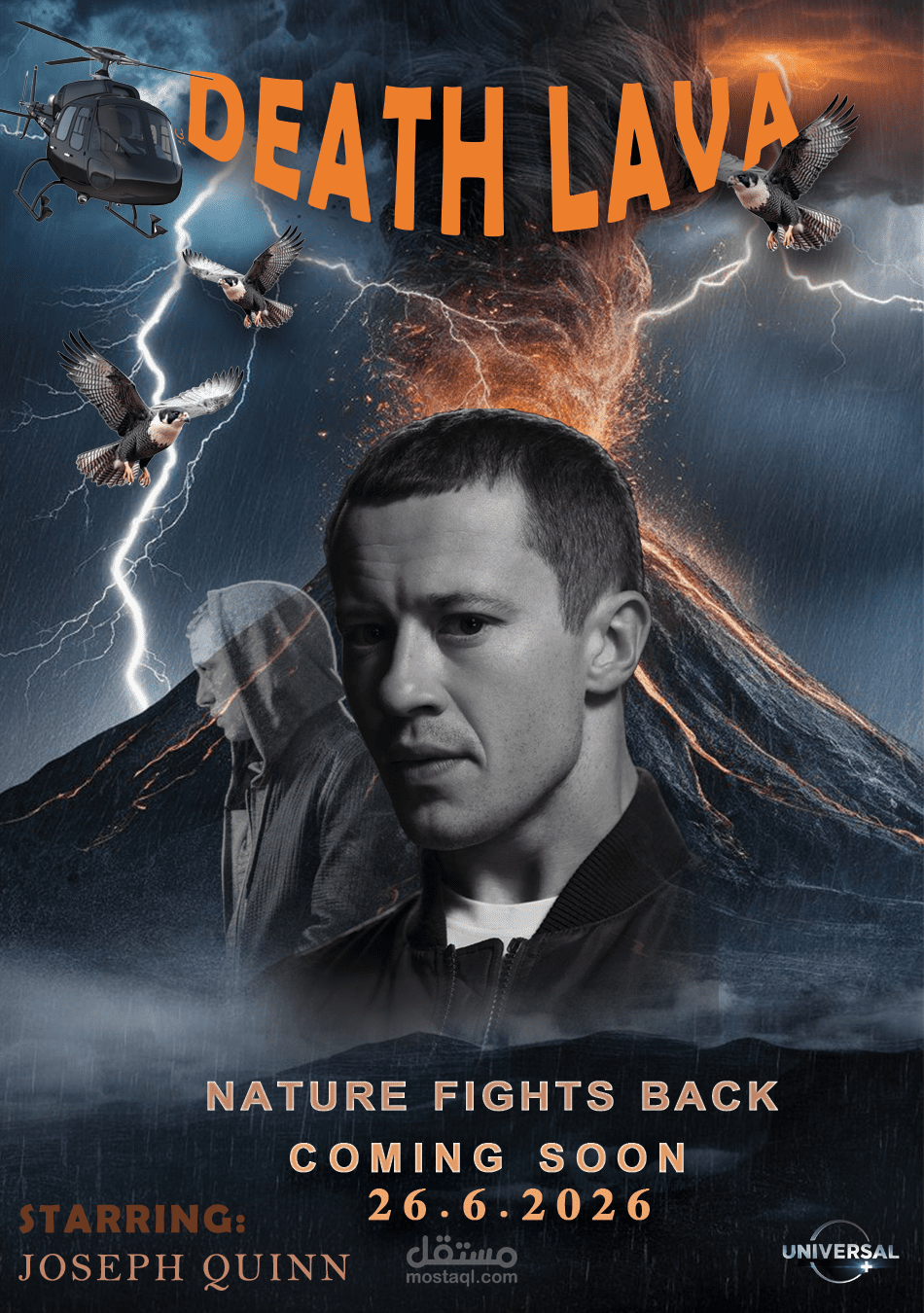 بوستر تصميم لفلم DEATH LAVA فيلم كوارث وأكشن عن انفجار بركاني مدمّر يقلب موازين الطبيعة، ويواجه فيه البشر انتقام الأرض..