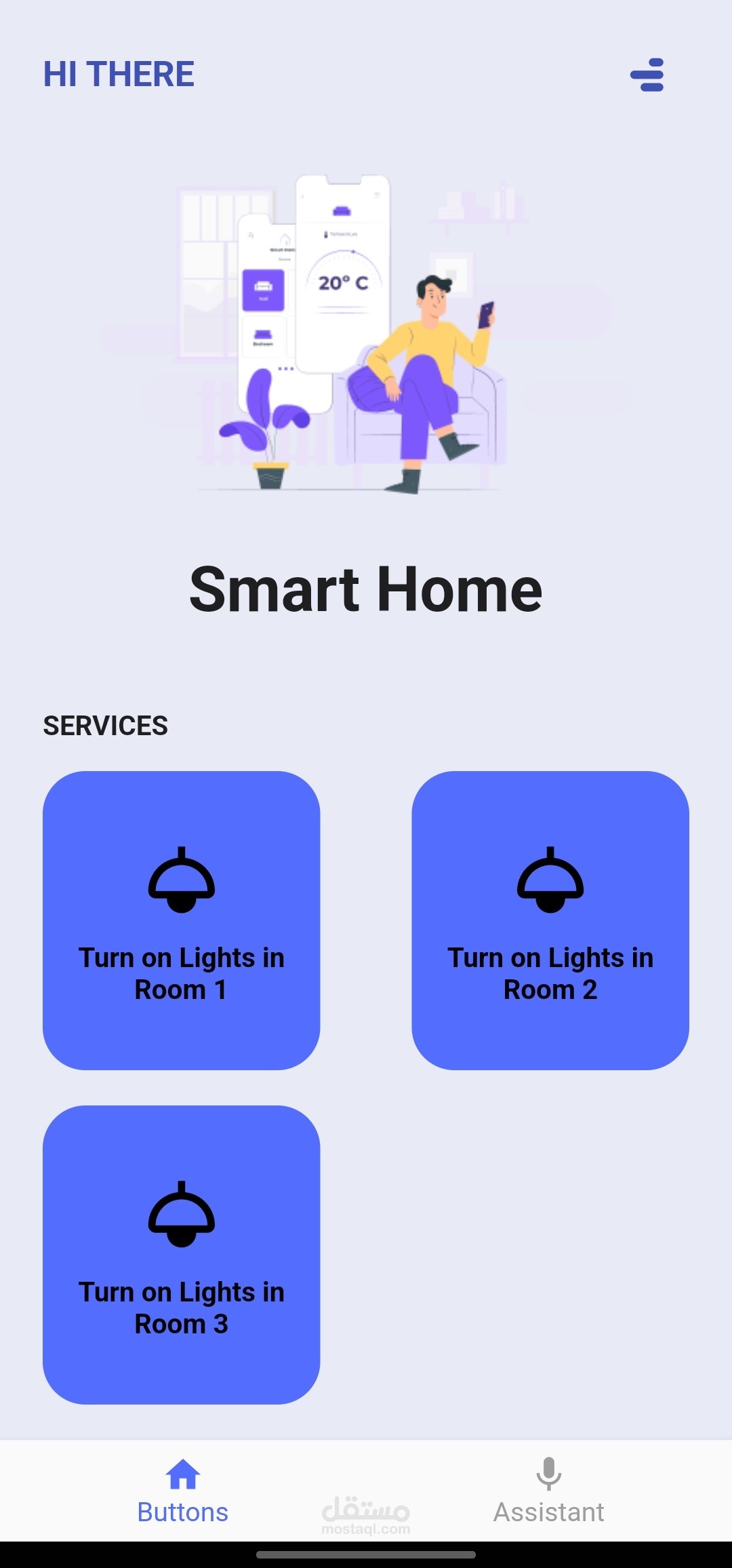 تطبيق البيت الذكي او smart home application حقيقي