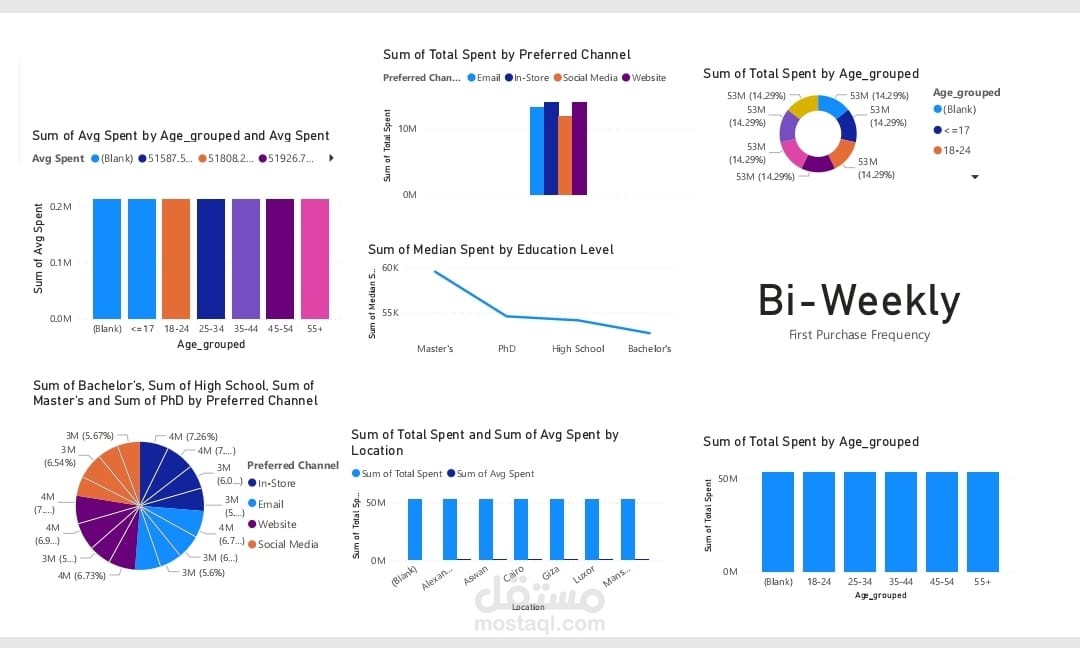 تصميم لوحة تفاعلية للتحليل نتائج الحملة الاعلانية dashboard