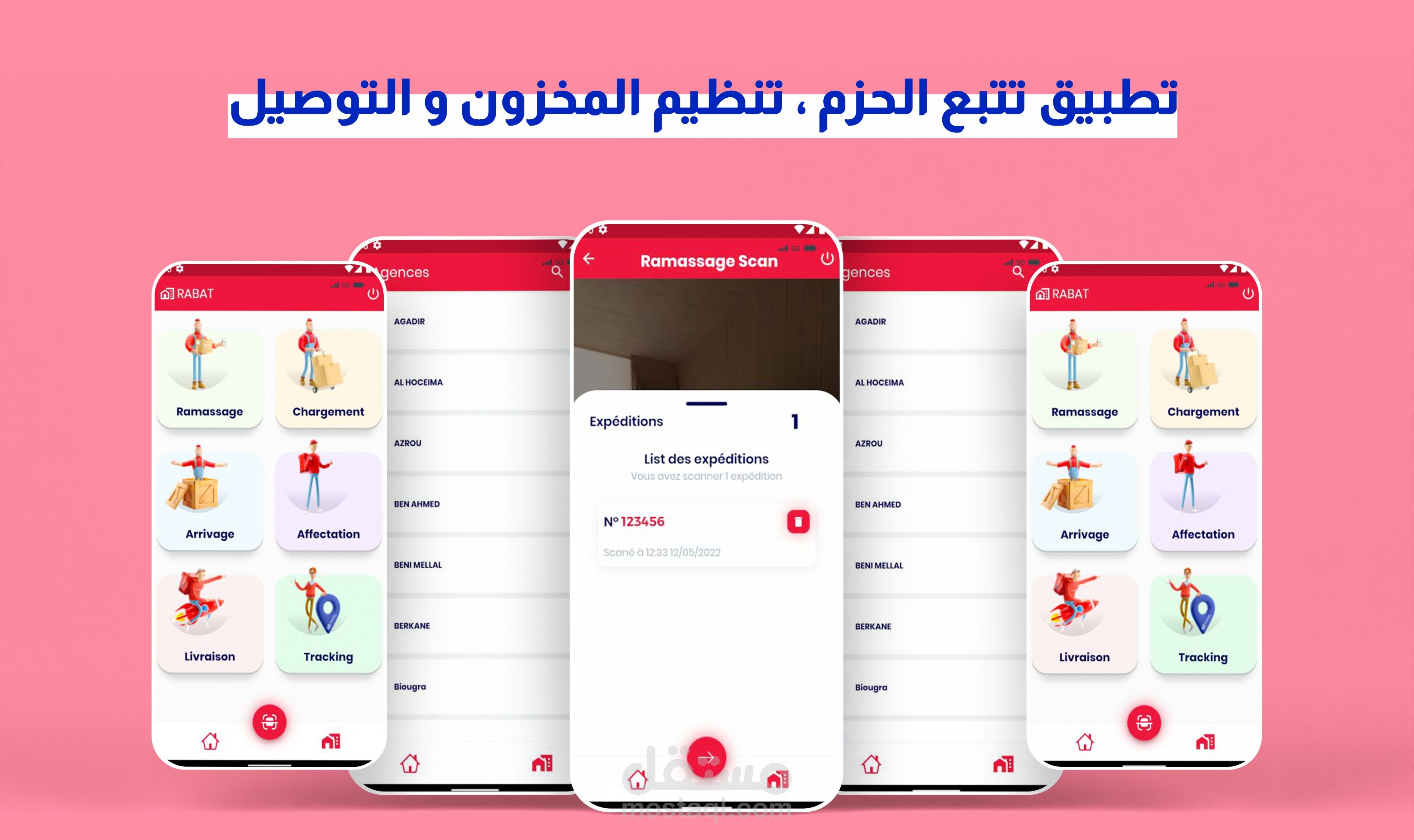 مشروع تتبع عن طريق مسح الباركود  الحزم و تنظيم المخزون و التوصيل