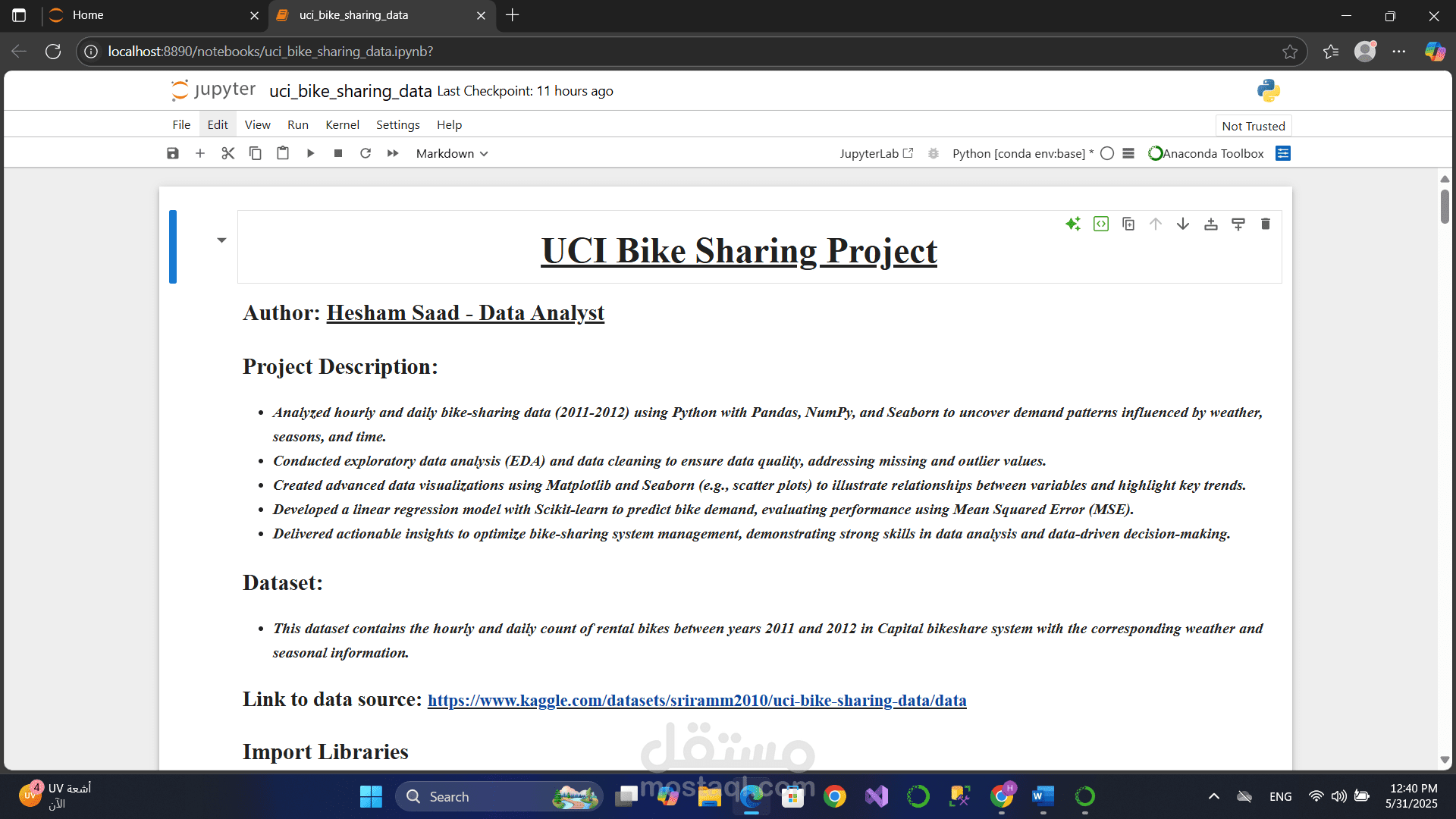 ️ تحليل بيانات تأجير الدراجات – مشروع باستخدام Python (UCI Dataset)
