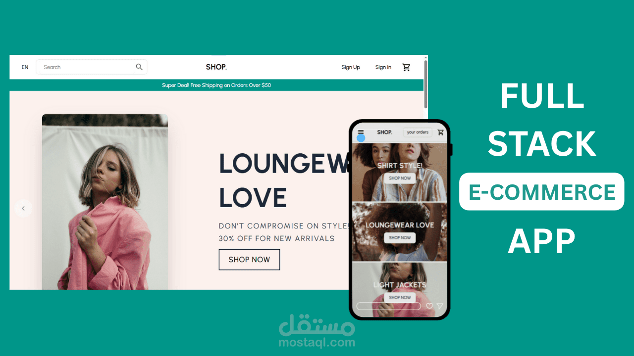 Fullstack E-commerce Website — MERN Stack, Tailwind CSS, ShadCN UI, Stripe