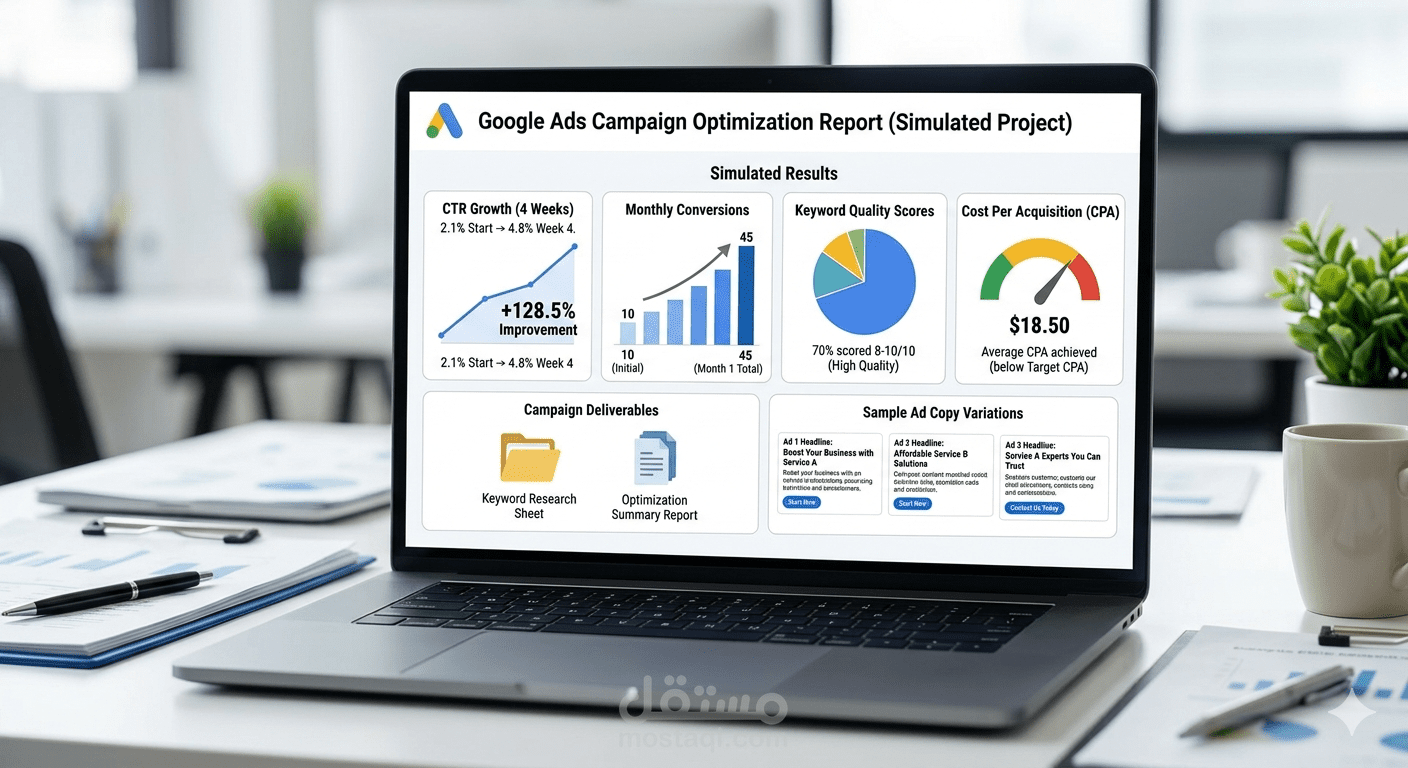 Google Ads Campaign Setup & Optimization (Simulated Project)