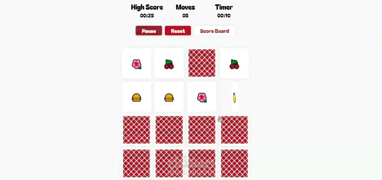 لعبة مطابقة الذاكرة (Memory Matching Game)