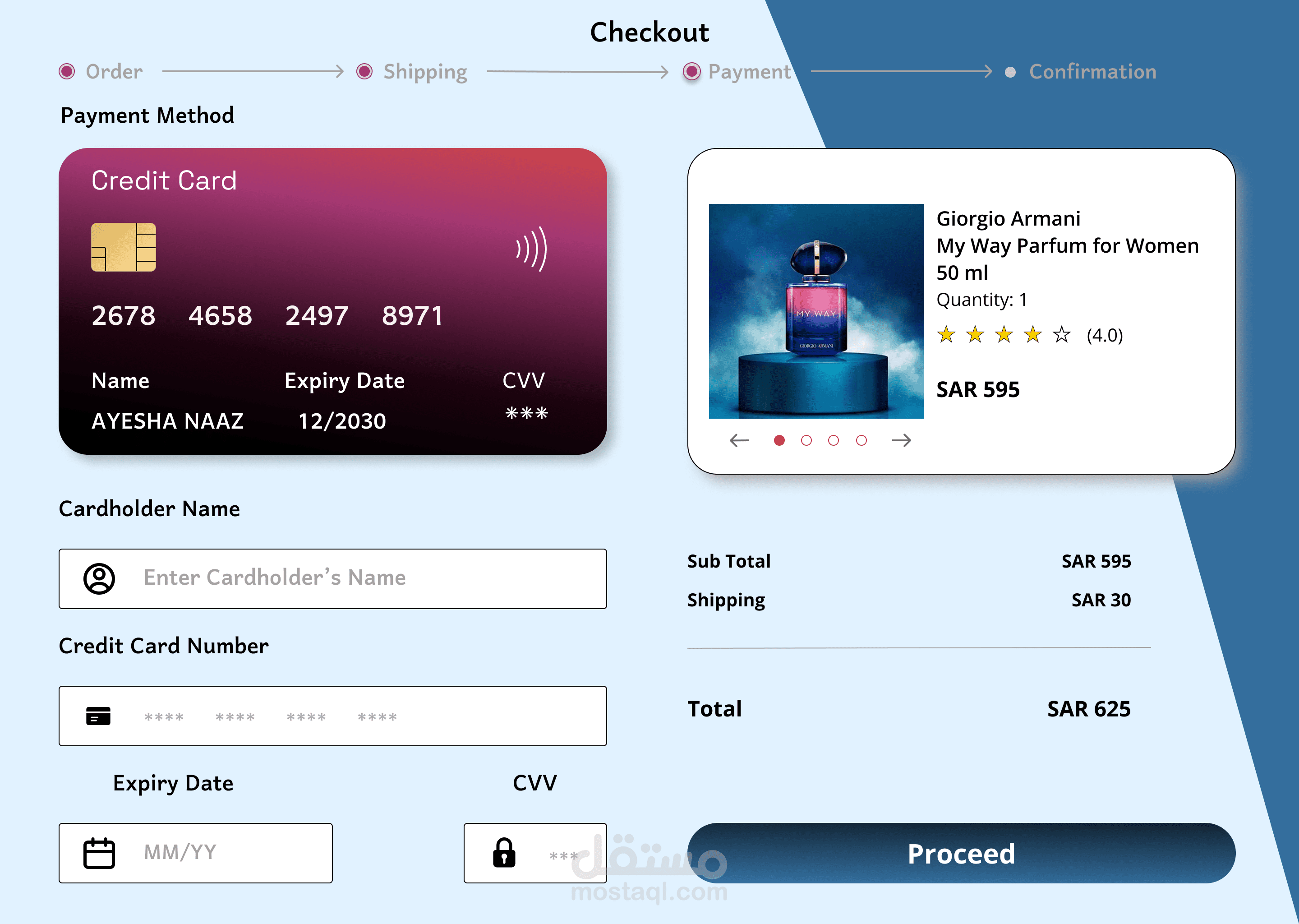 DailyUI #002 – Checkout Page | Giorgio Armani Parfum