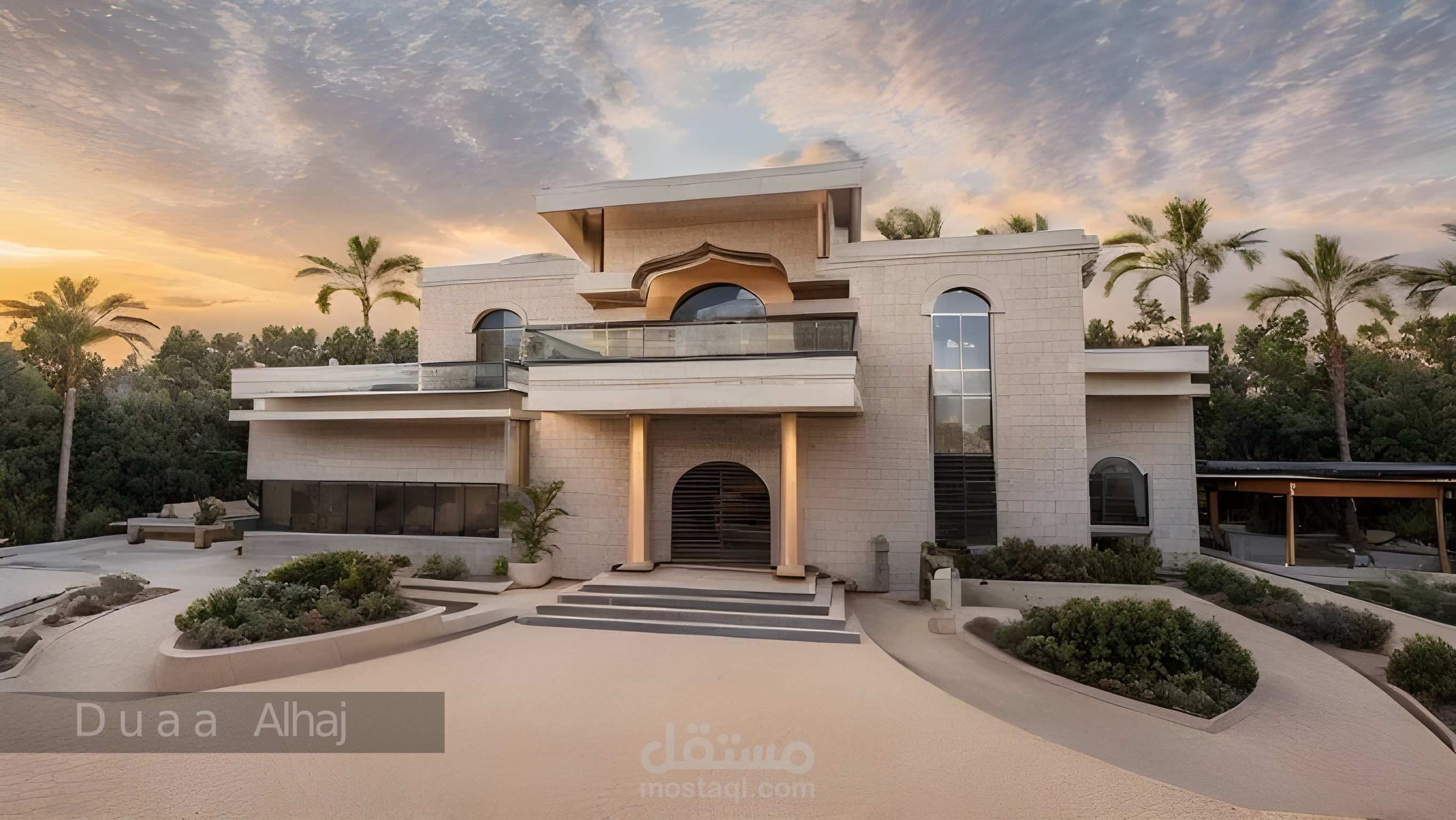 تصميم خارجي لفيلا كلاسيكية