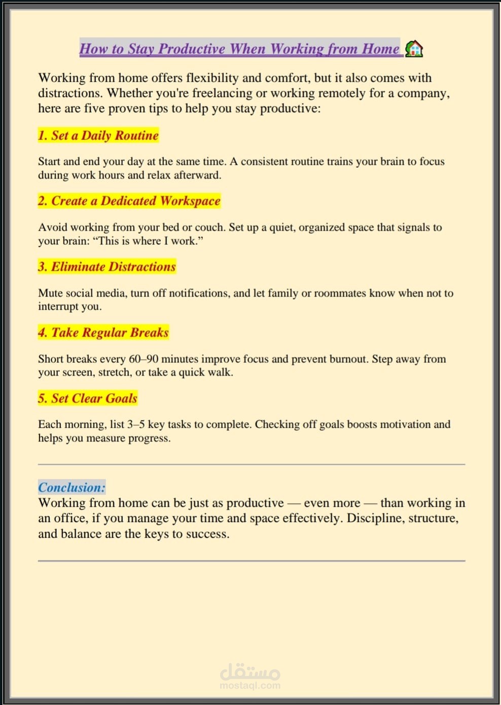 How to Stay Productive When Working from Home