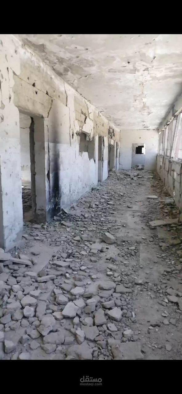 التقييم الإنشائي البصري لأبنية المدارس المدمرة جزئيا في مدينة عربين نتيجة الحرب في سوريا