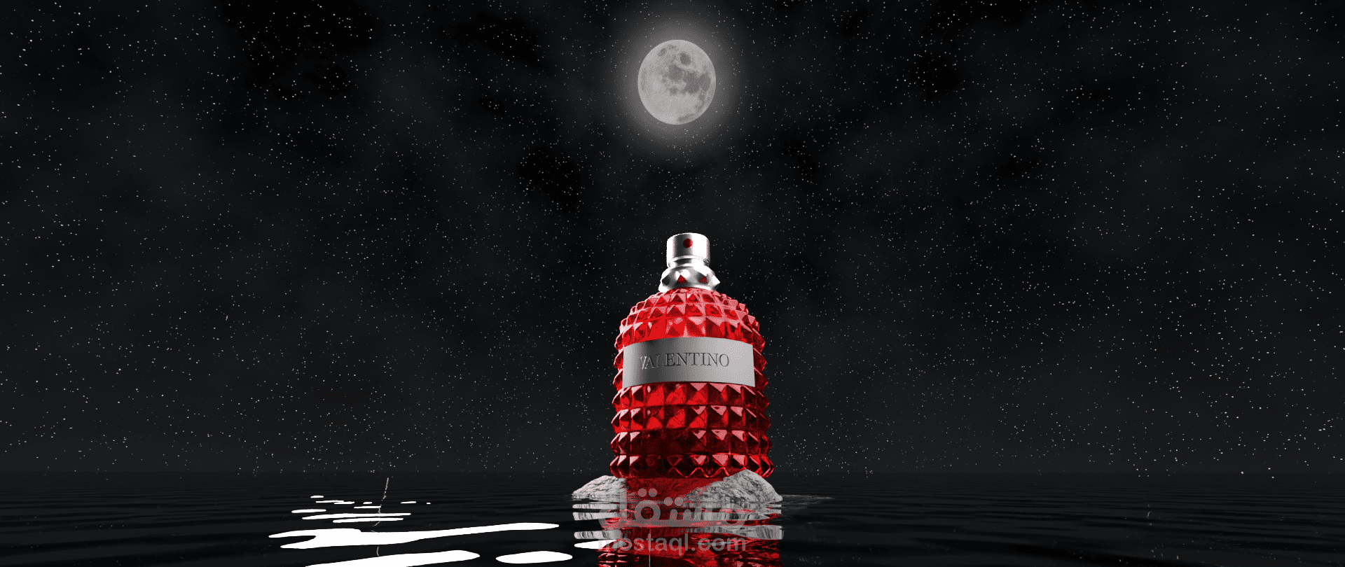 عطر ليلي – تصميم ثلاثي الأبعاد إعلاني