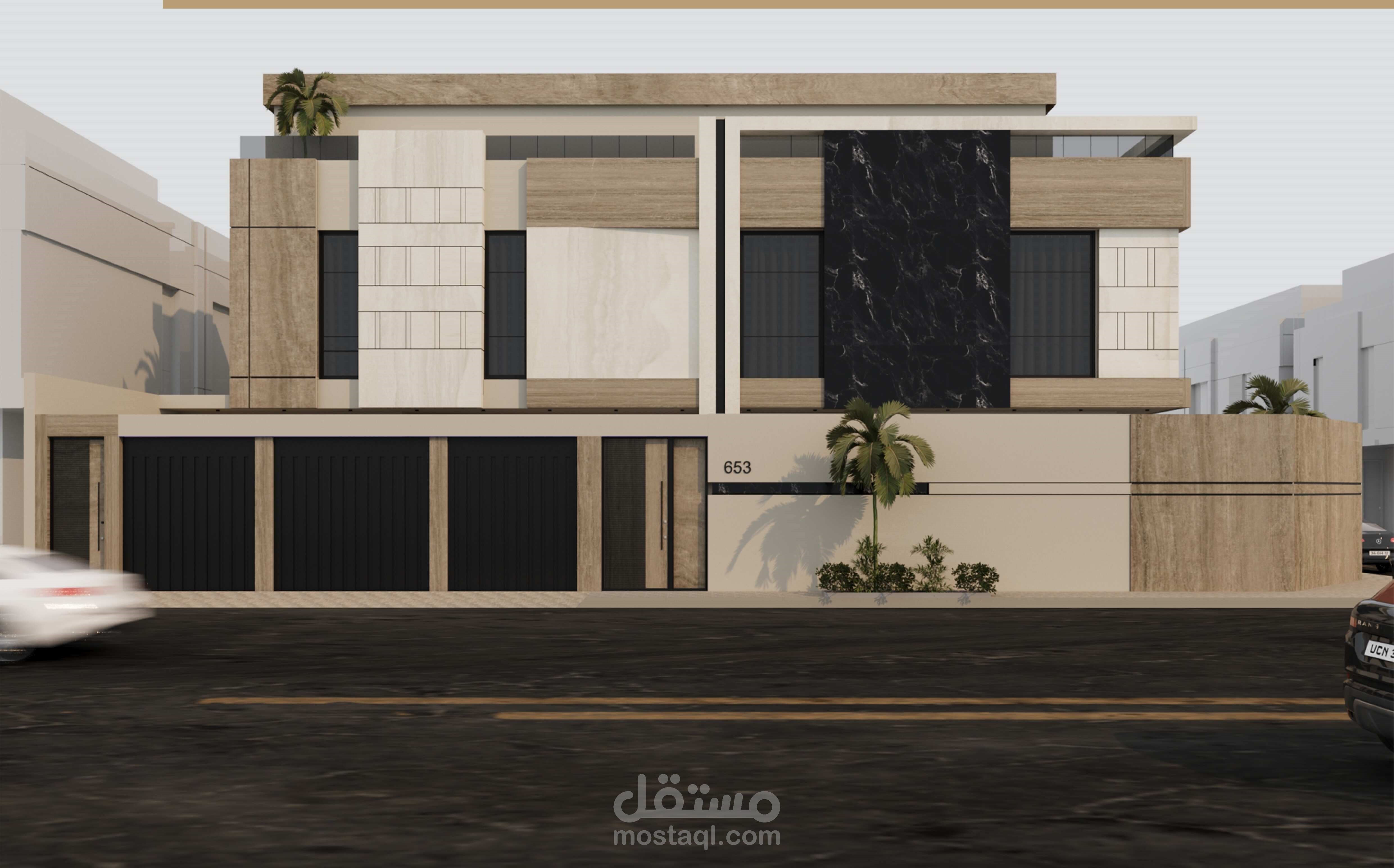 تصميم , واجهة فيلا سكنية , الرياض