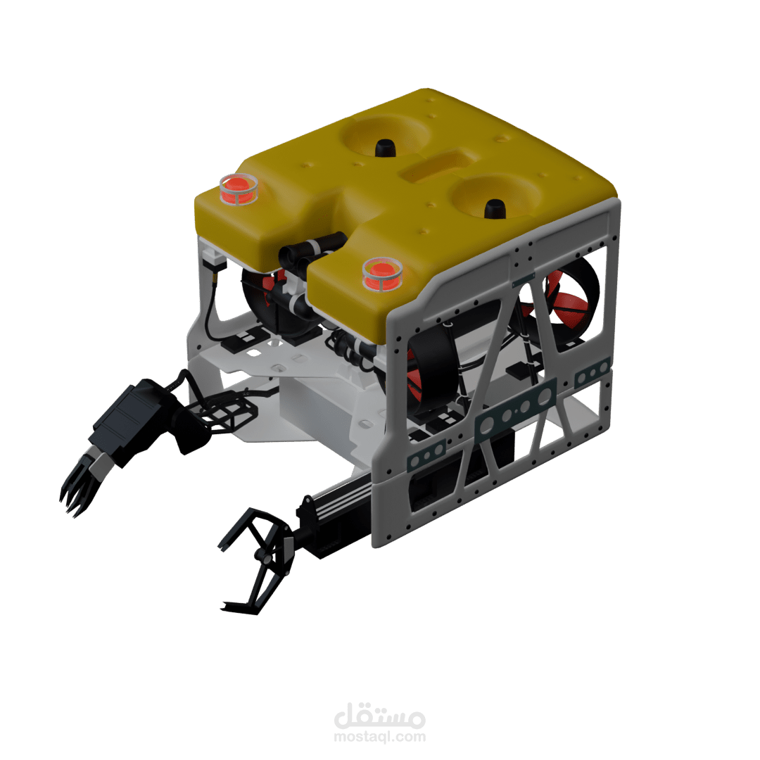 تصميم ثلاثي الأبعاد لجهاز ROV (مركبة يتم تشغيلها عن بُعد تحت الماء).