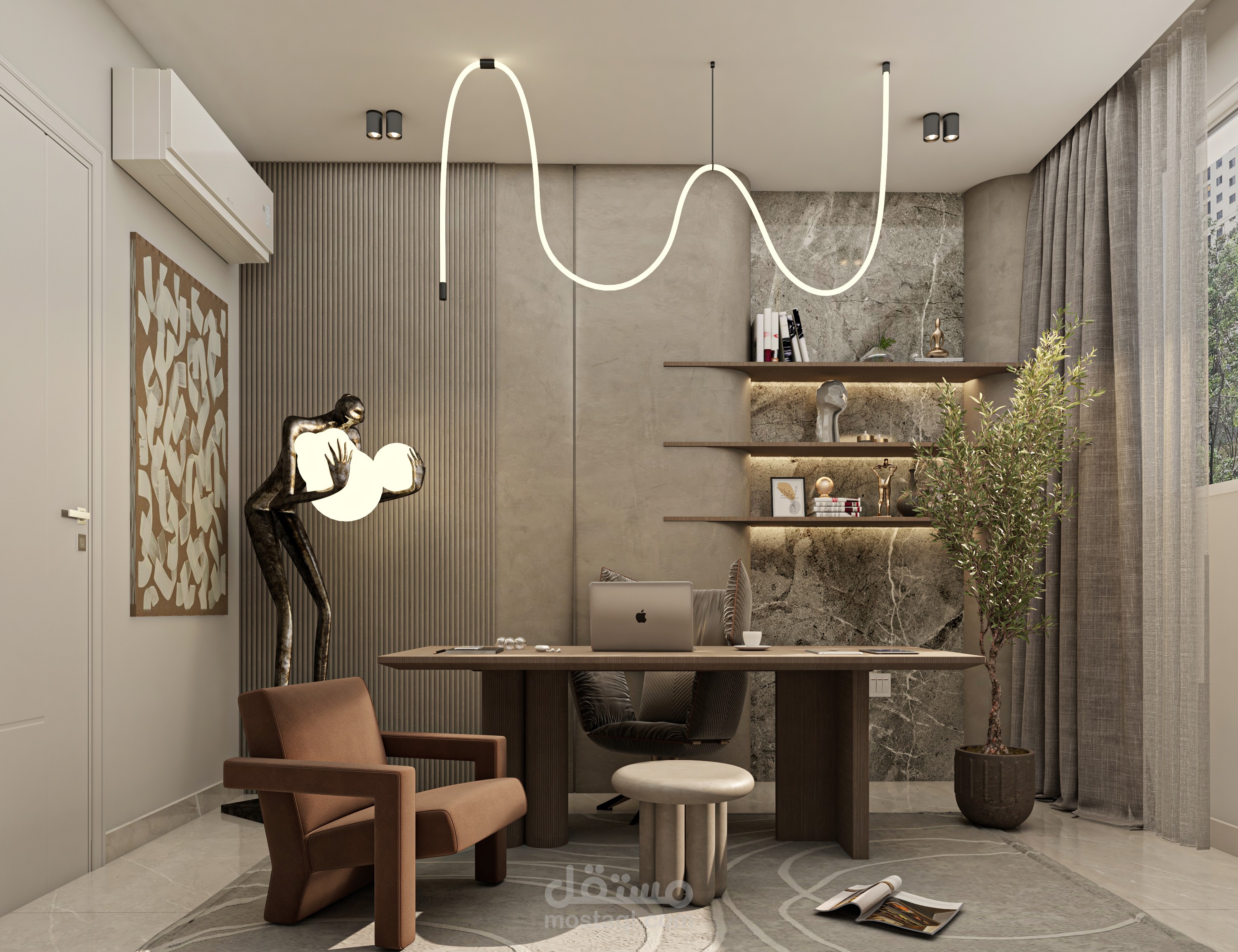 تصميم غرفة مكتب منزلي