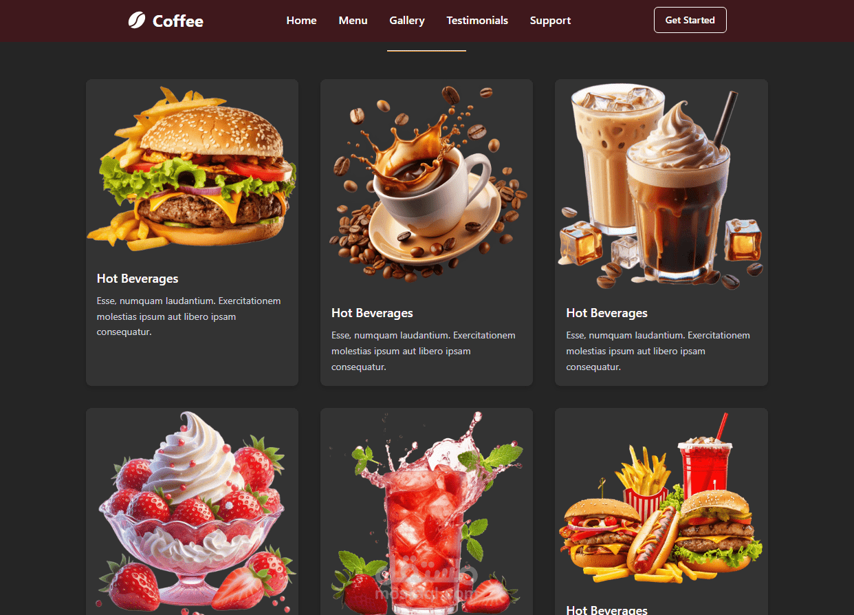 Landing Page احترافية لكافيه ومطعم – تصميم جذاب وسهل الاستخدام