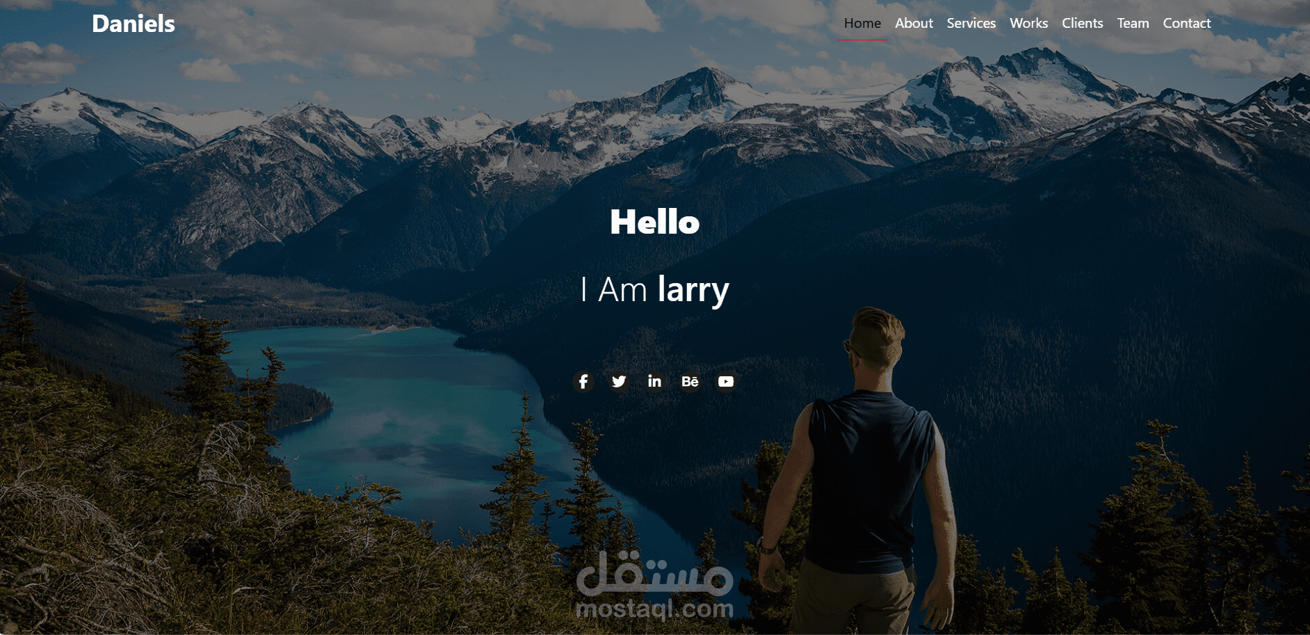 home page  of website