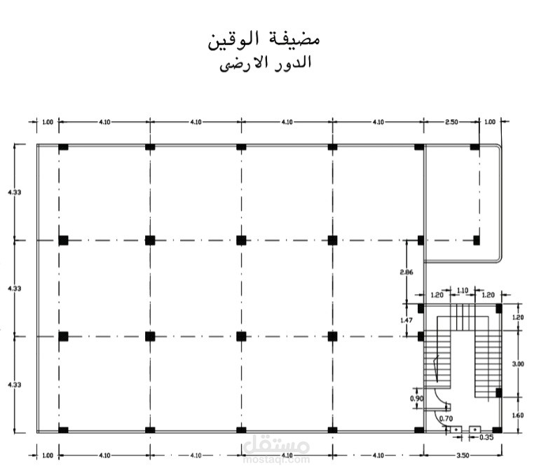 رسم تصميمي 2d للدور الارضي لمضيفه