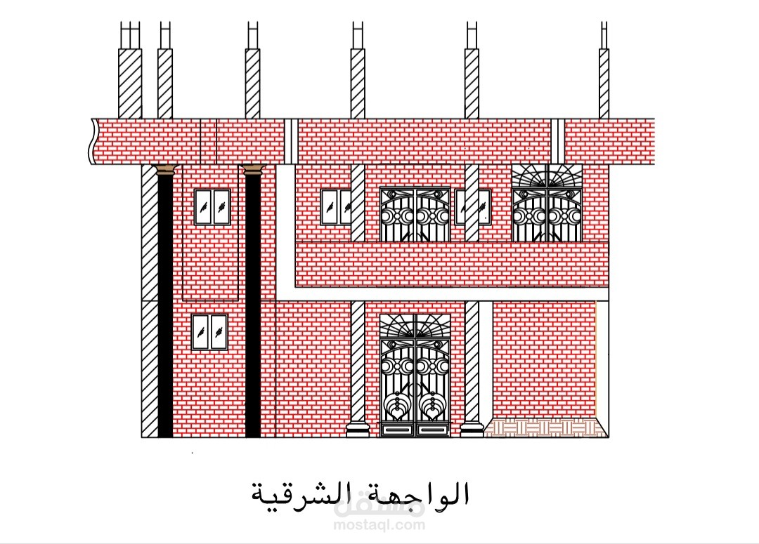 رسمي تصميمي 2d لواجهة منزل
