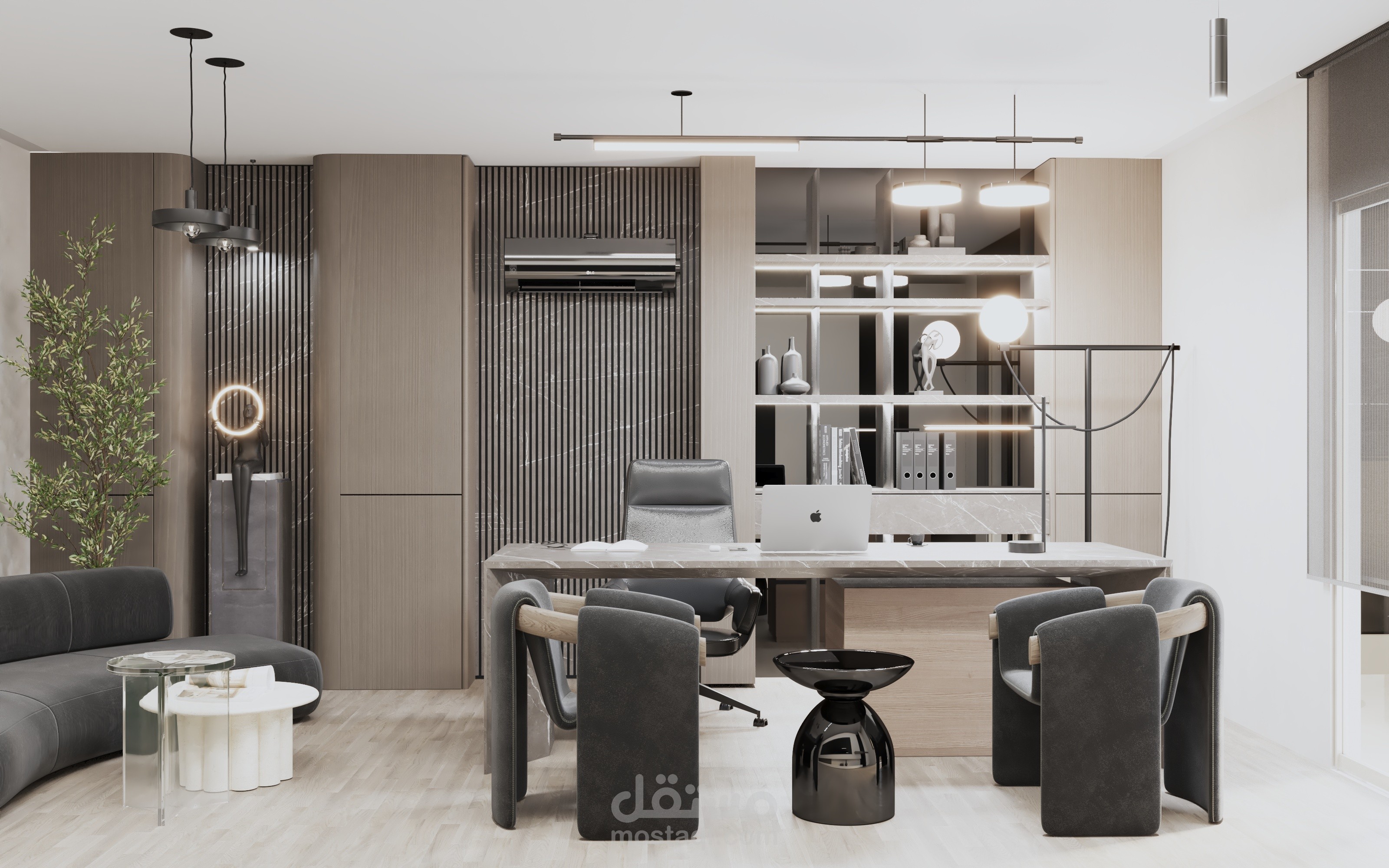 تصميم داخلي 3D لمكتب مودرن