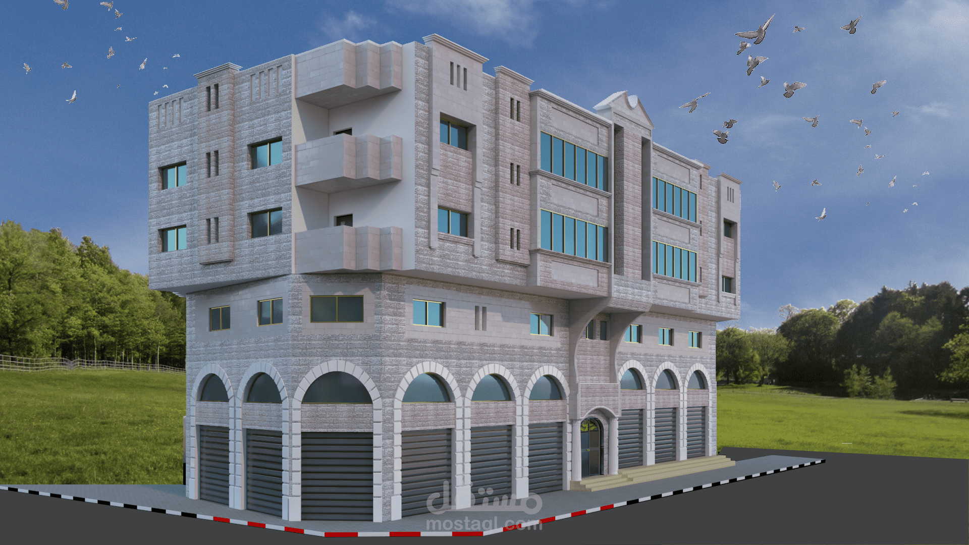 تصميم خارجي لمبنى سكني