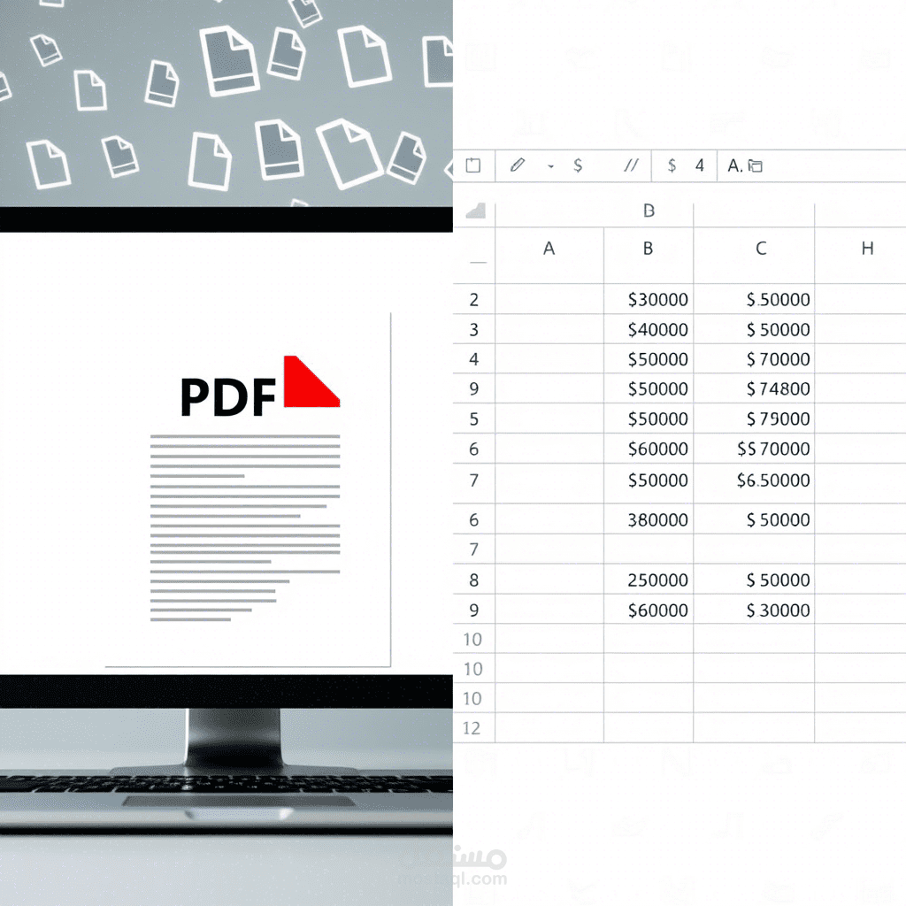 تحويل بيانات مالية من PDF إلى Excel