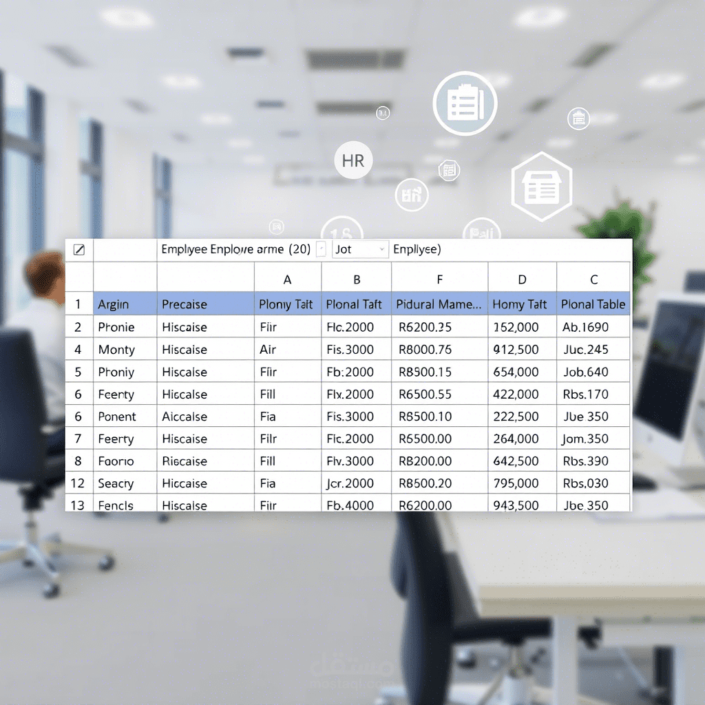 تصميم قاعدة بيانات موظفين باستخدام Excel