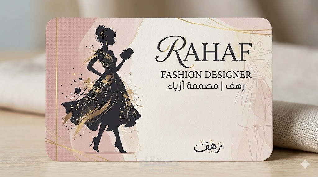 تصميم كارت فيزيت فاخر لماركة أزياء