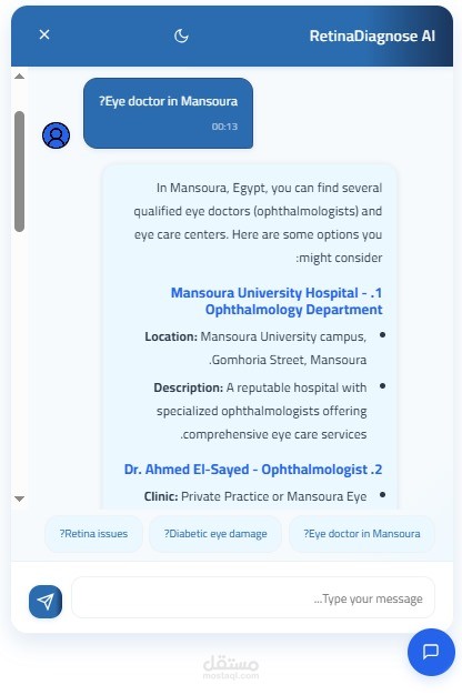 RetinaDiagnose AI ChatBot