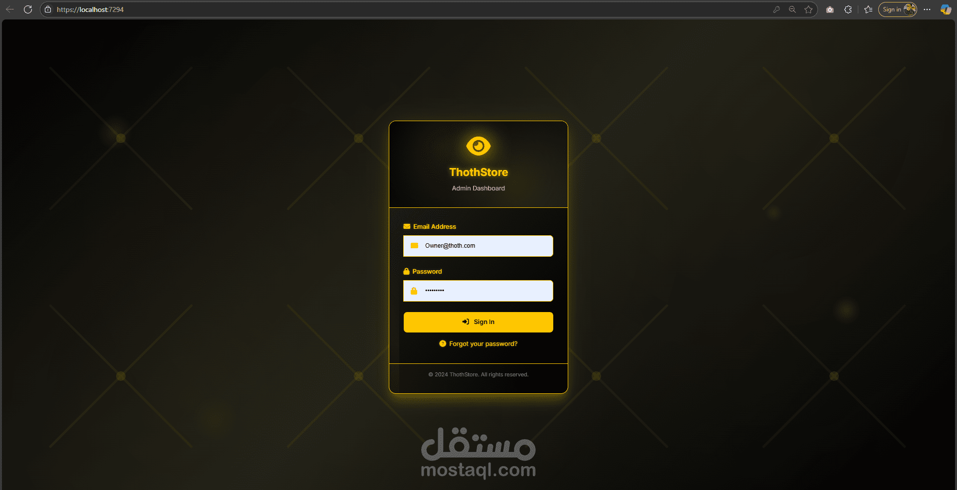 ThothStore-DashBoard (ASP.NET MVC)