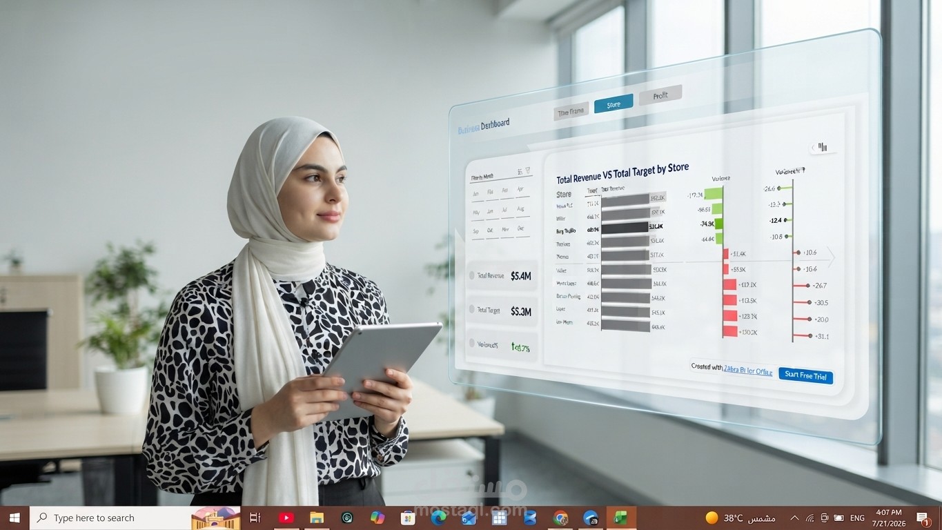تصميم Dashboard احترافي وتفاعلي باستخدام Microsoft Excel