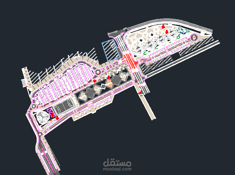تصميم محطة طاكسي و الطريق