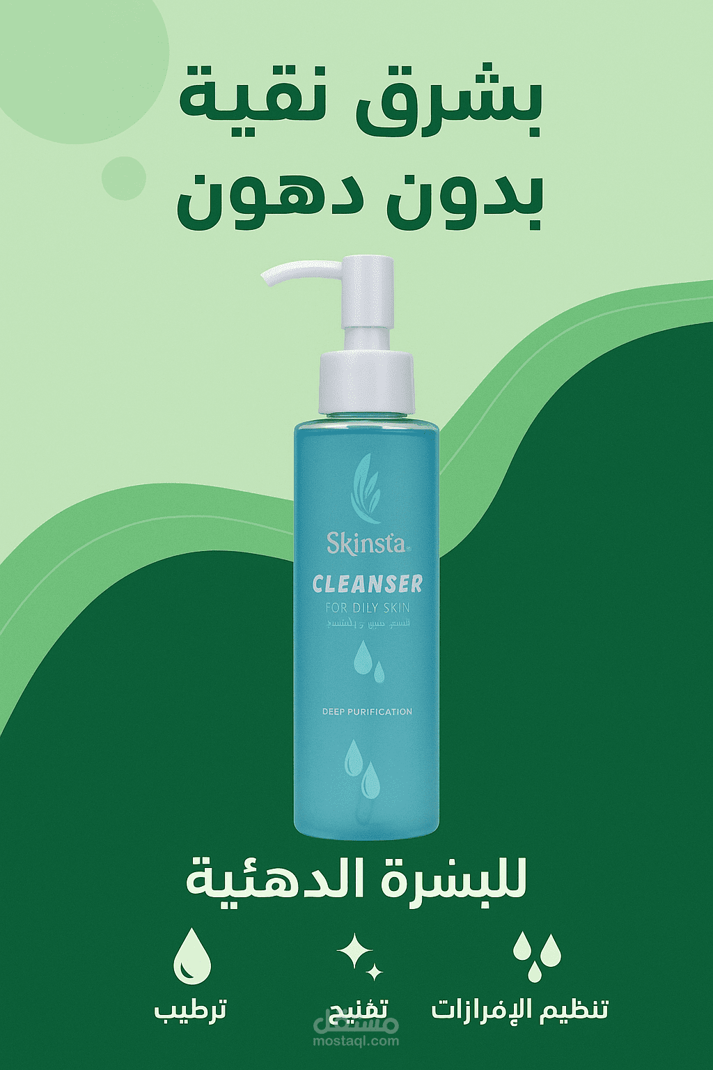 تصميم بوستر عن غسول Skinsta